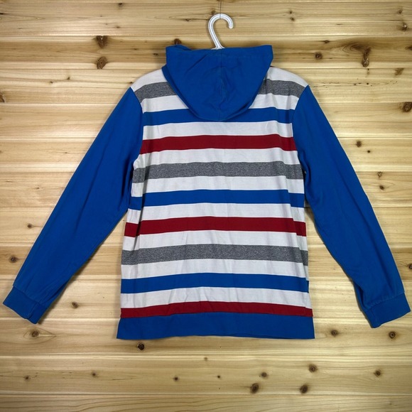 Ecko Unltd Hoodie Boys Medium Red White and Blue Striped Long Sleeve Sweater - Picture 7 of 10